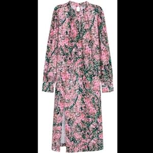 Printed High Neck Floral Midi Dress